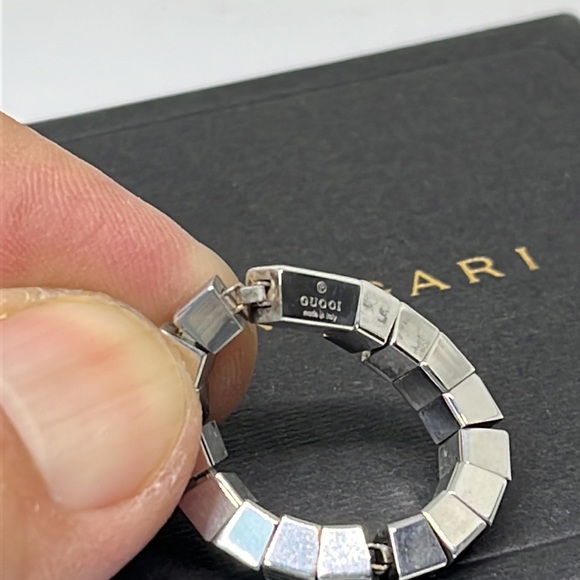 Authentic Gucci made in Italy Sterling silver marked Link band ring size 8 - Picture 2 of 8